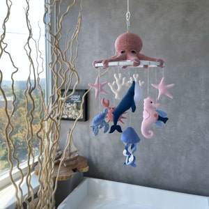 Nautical Baby Mobile: Handmade Ocean Sea Creatures Nursery Decor