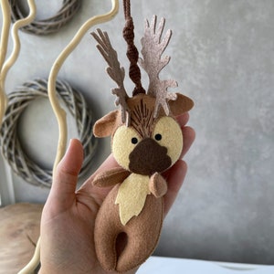 Woodland baby play gym toys/ Forest animals play gym/ Woodland nursery accessory/ Felt Montessori toys hanging/ Baby shower and newborn gift moose