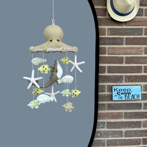 Handmade Nautical Baby Mobile: Octopus, Whale, Starfish