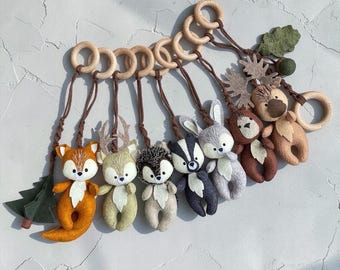 Baby Gym Toys Set of 9, Montessori Baby Toy Collection, Hanging Baby Toys, Neutral Nursery Decor, Baby Shower Gift