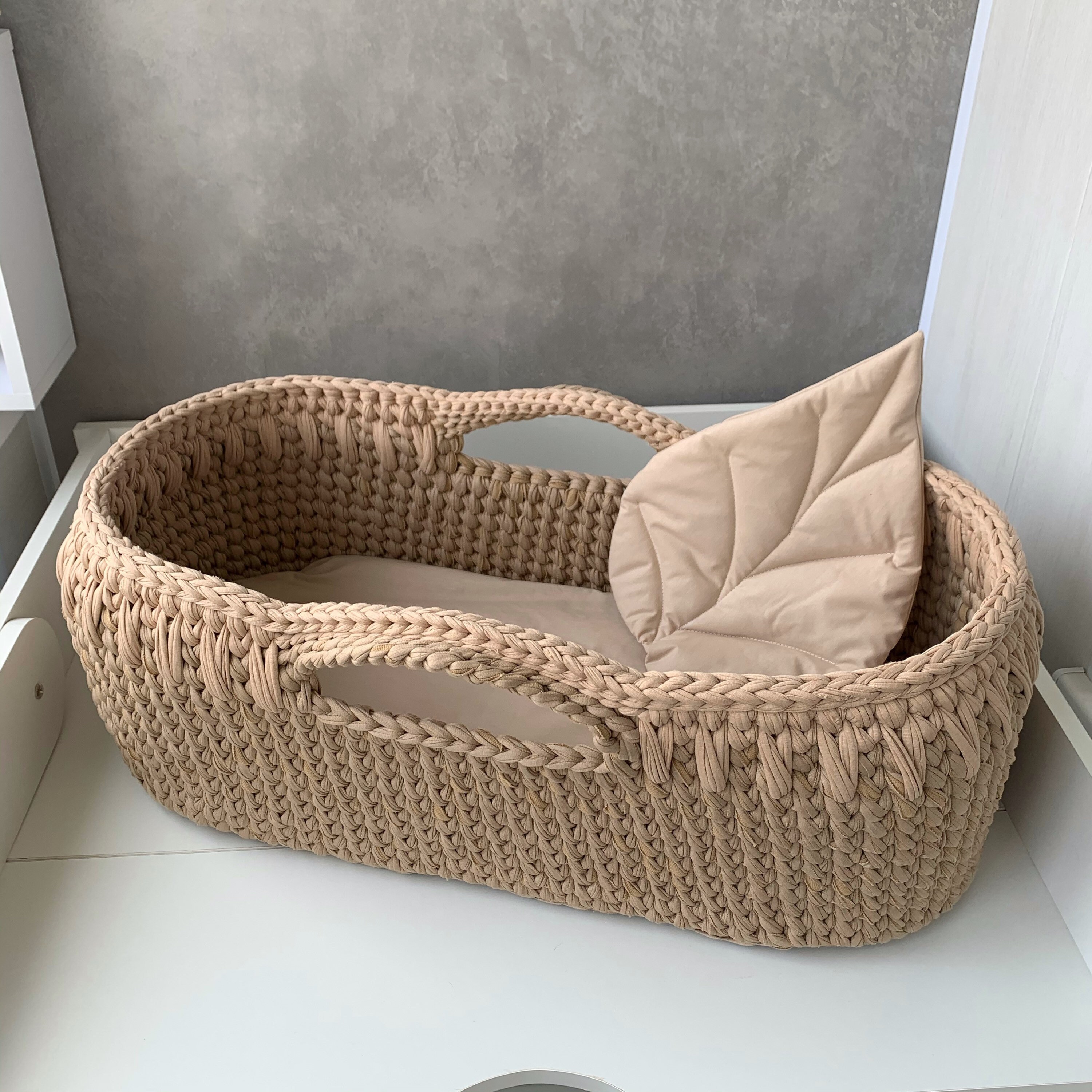 Baby Moses basket. Baby crib. Handmade baby cradle. Crochet Etsy