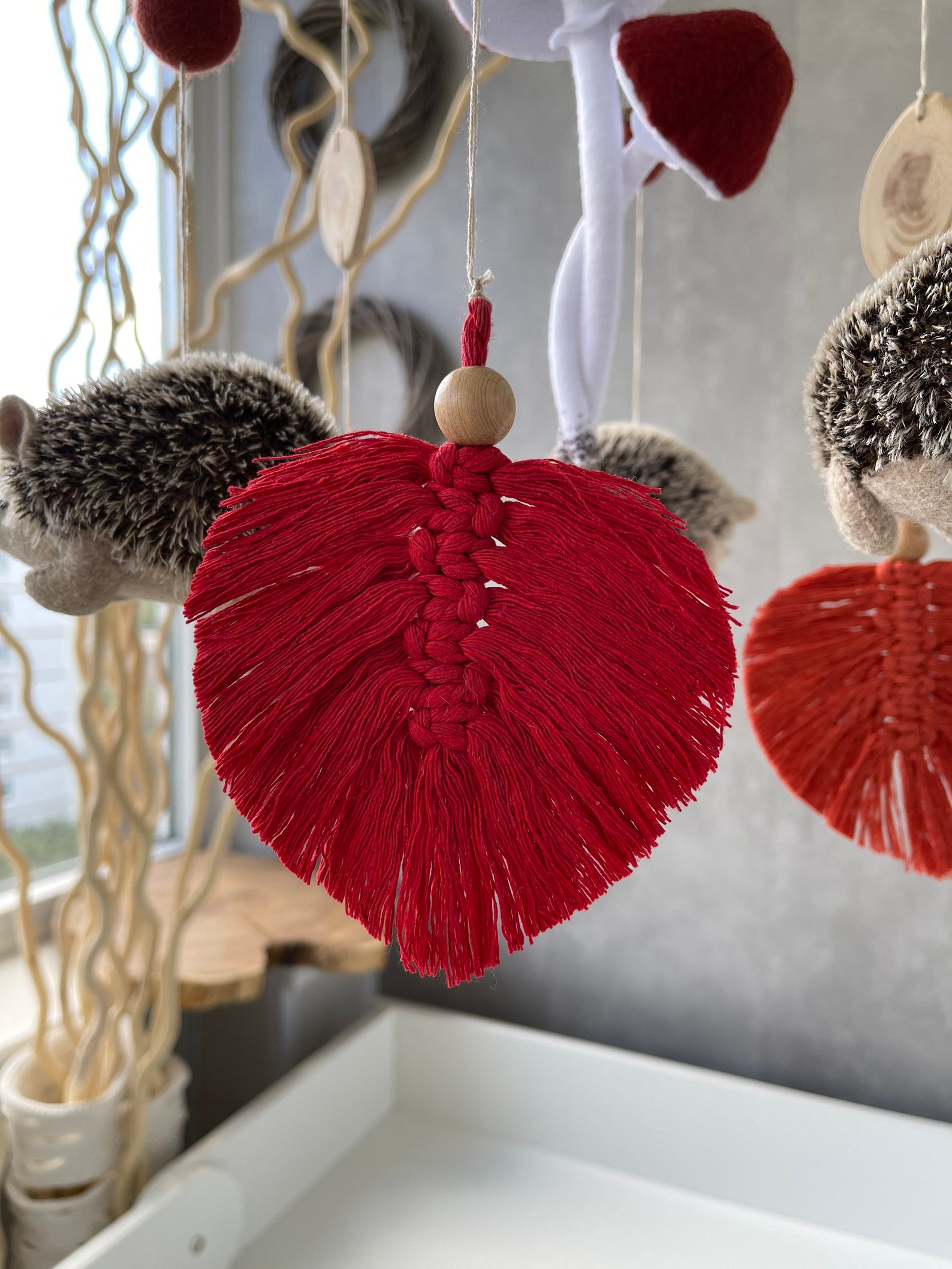 Crib Baby Mobile/ Woodland Nursery Accessory/ Hedgehog Felt Etsy