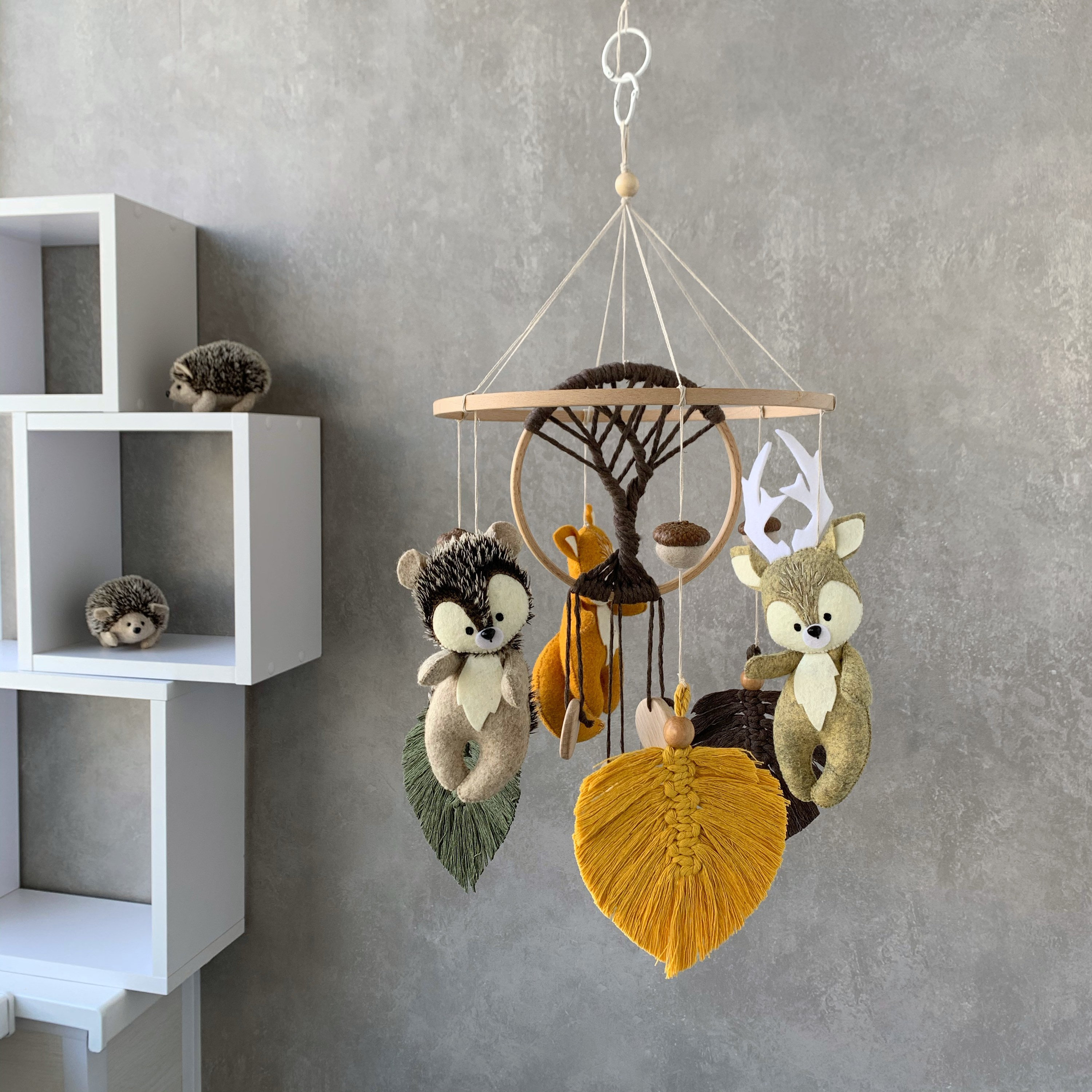 Woodland baby mobile forest animals mobile erizo zorro Etsy