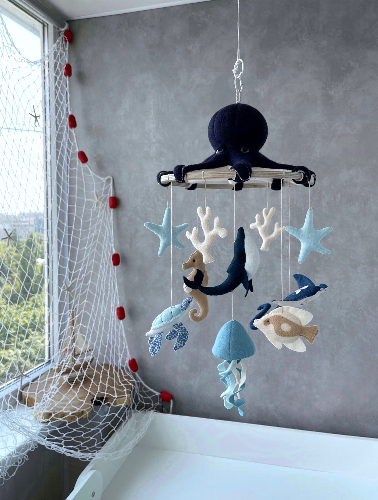 Ocean Baby Mobile Whale Crib Mobile Nautical Nursery Mobile Etsy