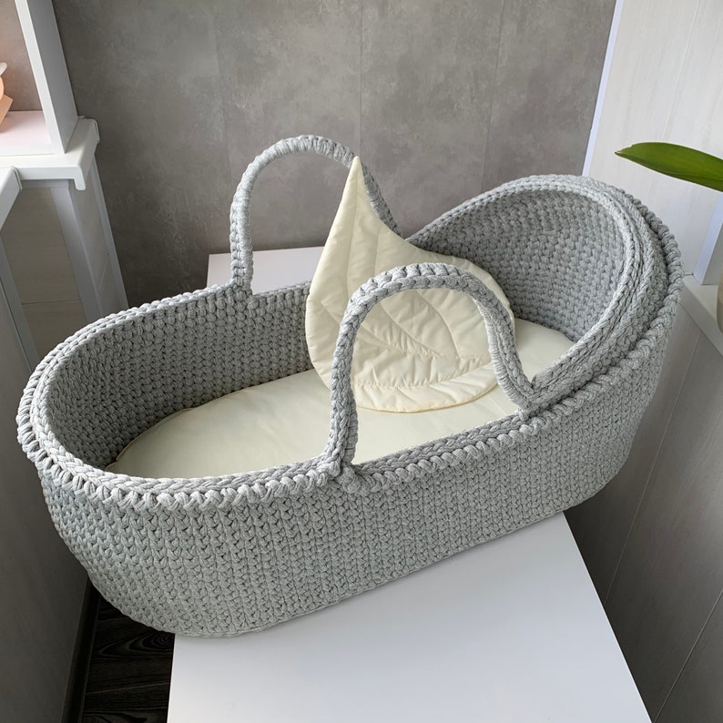 Baby Moses Basket. Baby Crib. Handmade Baby Cradle. Crochet Etsy