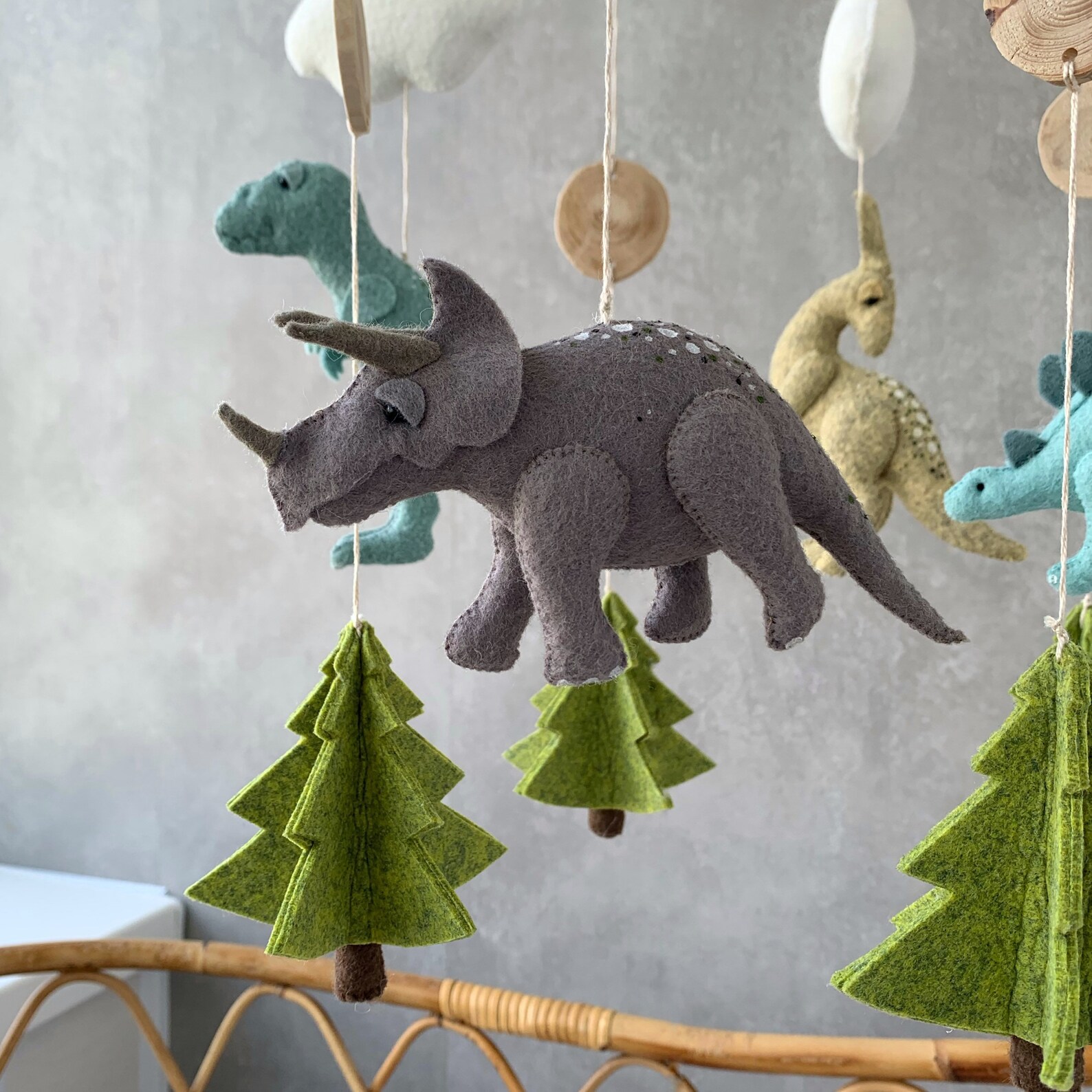 BIG dinosaurs baby mobile. Crib felt mobile with Dinosaurs Etsy