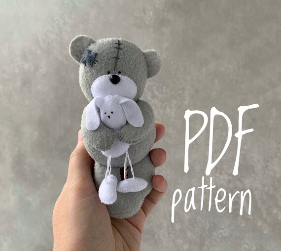 Felt Teddy PDF pattern. Stuffed Felt animals . Teddy bear PDF | Etsy