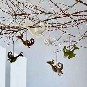Felt Dragon Christmas Ornament: Handmade Xmas Tree Decoration