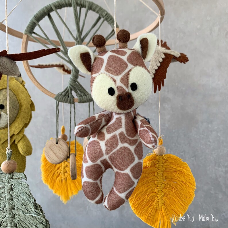 Safari jungle African baby crib mobile. Boho stile mobile Etsy