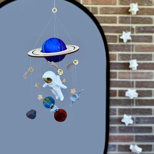 Handmade Space Baby Mobile: Felt Solar System Nursery Decor