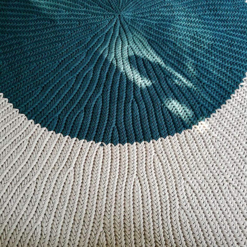 Cotton Round Rug. Large Crochet Round Rug. Beige Round Carpet. Modern