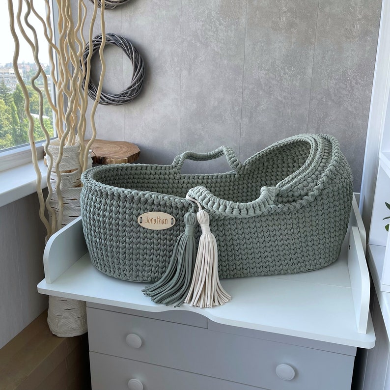Personalized Baby Moses Basket. Baby Boy Crib. Handmade Baby Etsy