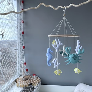 Nautical Baby Mobile: Handmade Sea Creatures Crib Mobile