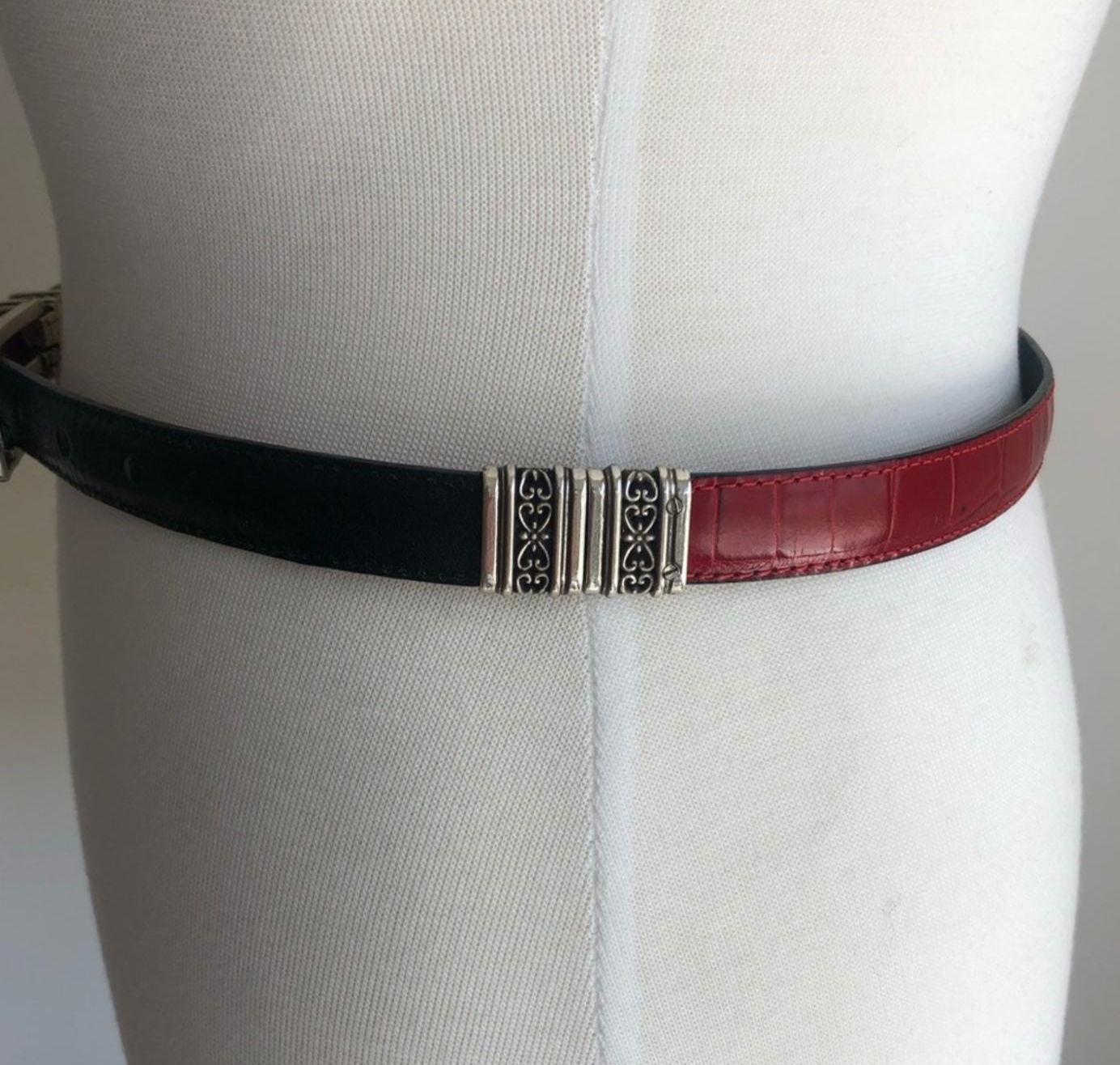 Brighton Reversible Black Red Leather Belt Size Medium - Etsy