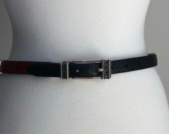 Brighton Reversible Black Red Leather Belt Size Medium