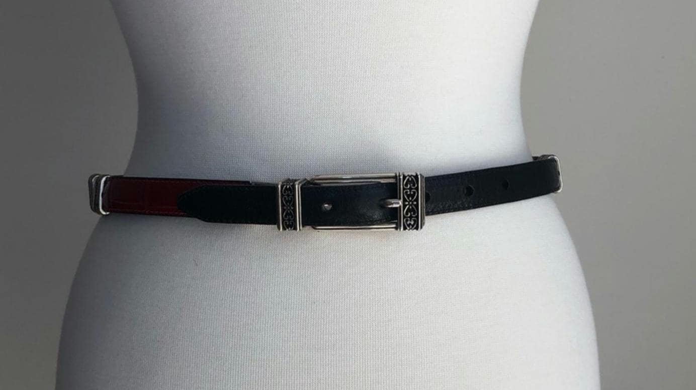 ▶️ Brighton ◀️ Red Black western Embossed Leather Reversible Belt, Size ML 32 Brighton Belt - Etsy main image 2