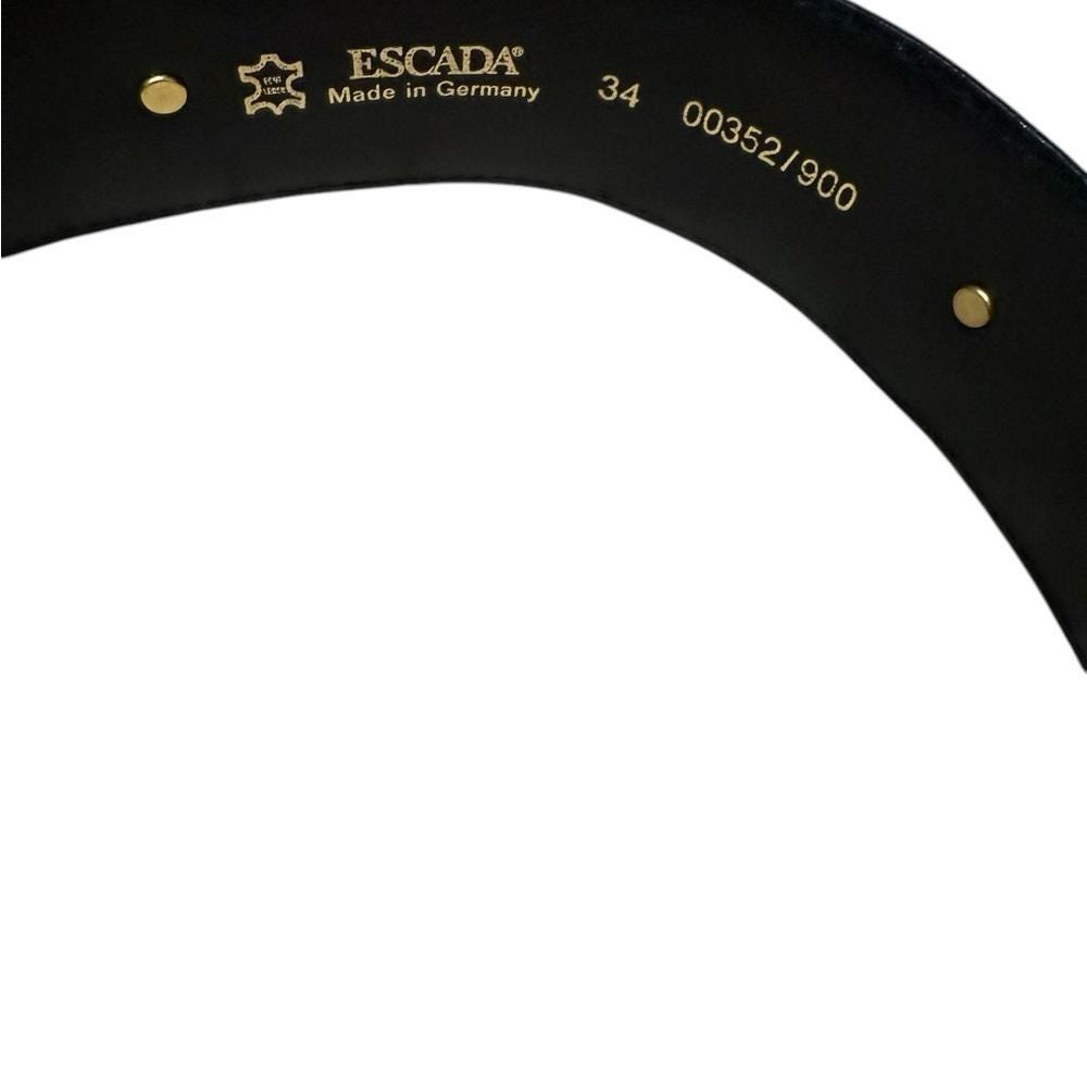 Vintage Escada Suede Leather Heart Black and Gold Women\'s Belt Vintage Escada Suede Leather Heart Black and Gold Women main image 4