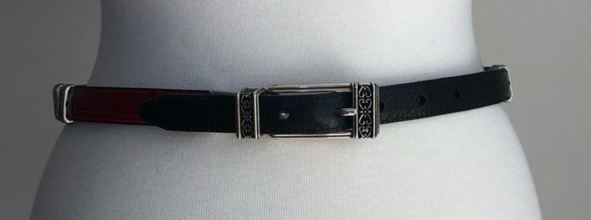 Brighton Reversible Black Red Leather Belt Size Medium - Etsy display picture 2