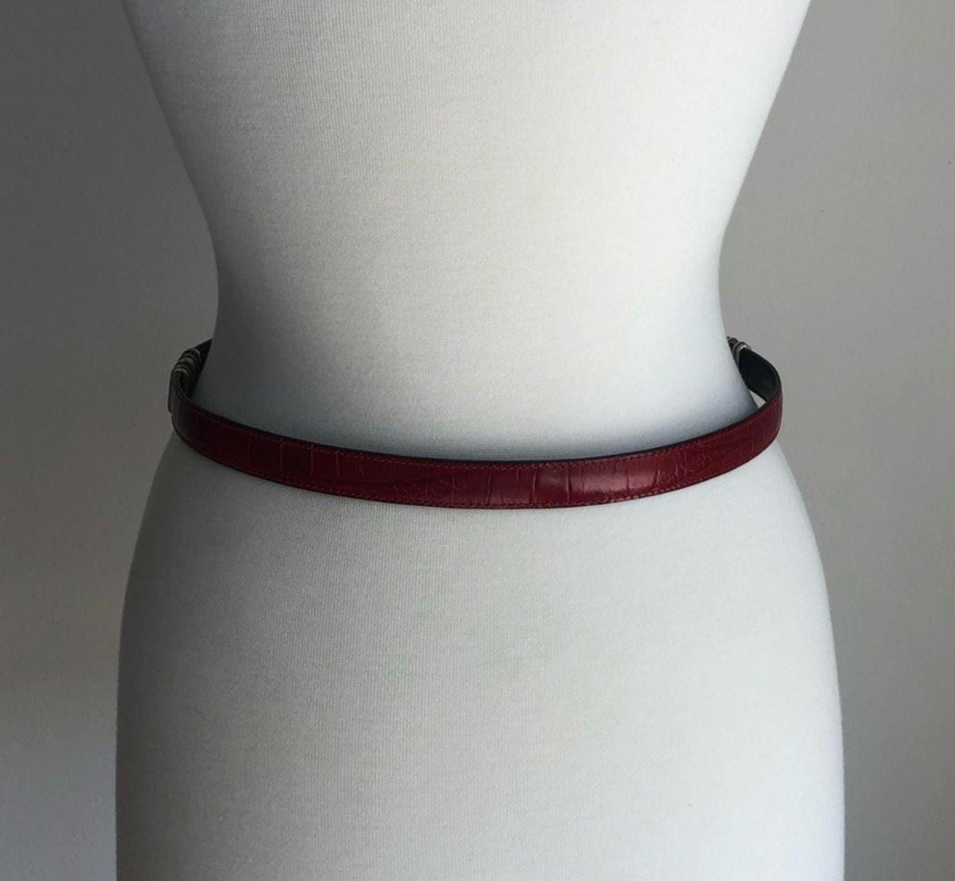 Brighton Vintage Reversible Leather Belt, Size L/34, Red Black. Marcus Two-Tone Reversible Belt - Brighton main image 2