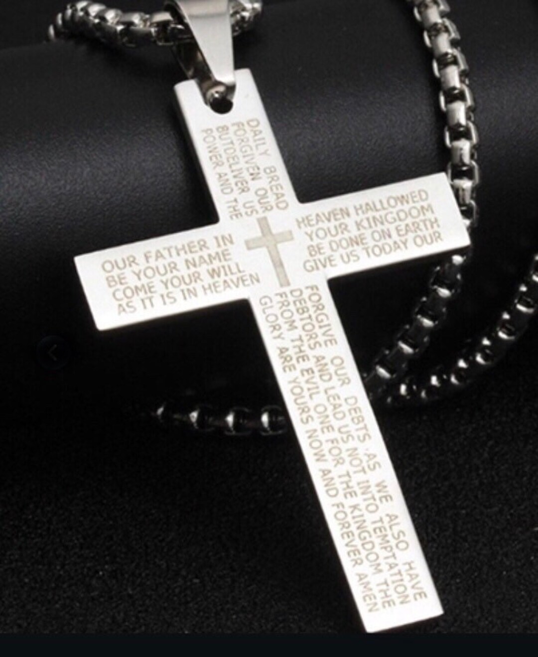 MENS Religious Gold 316L Stainless Steel Cross Necklace With Etsy