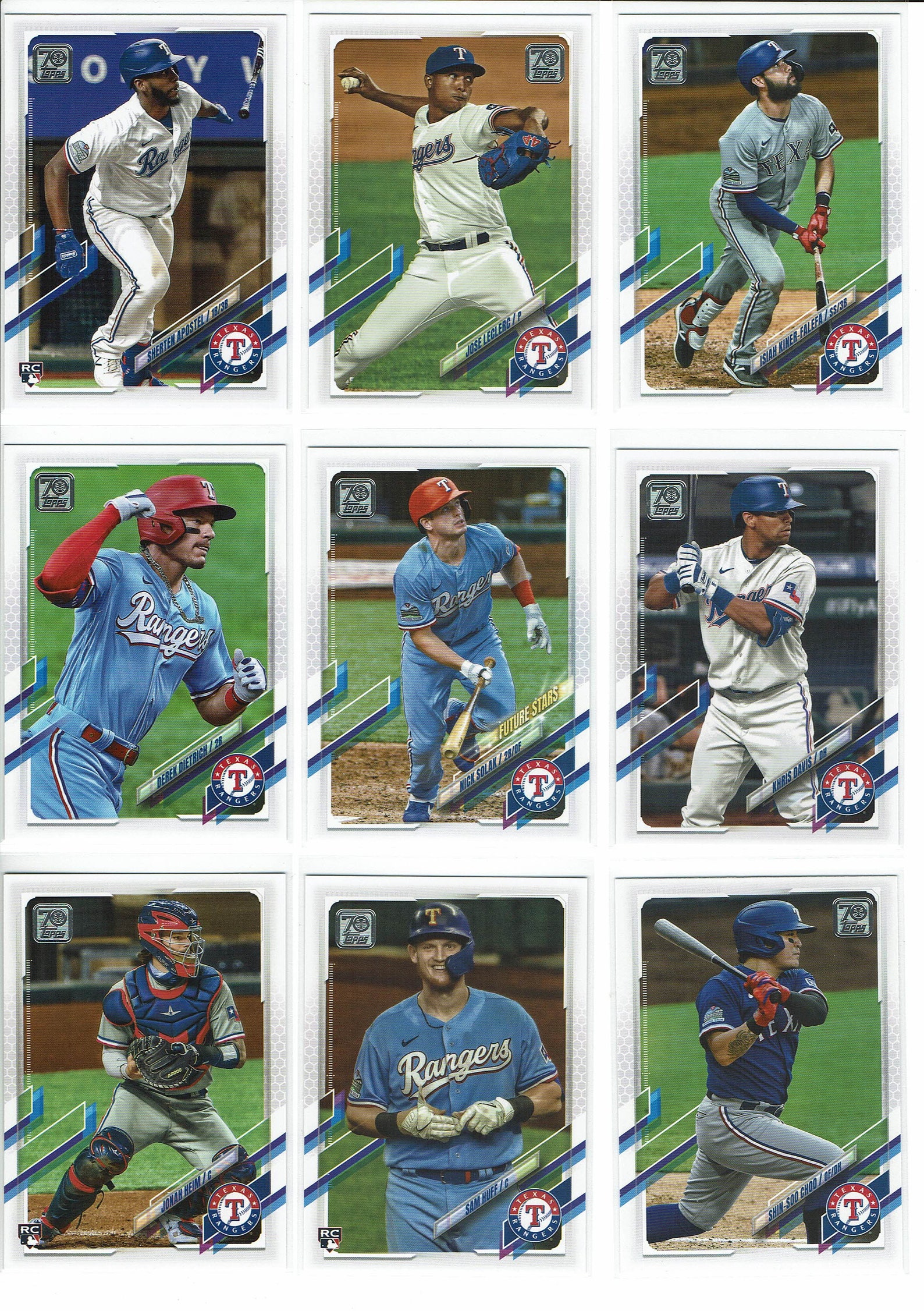 2021 Topps Baseball Series 1 & 2 Texas Rangers Team Set 18 Etsy