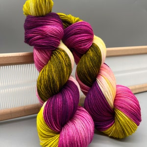 Sweet Pea - hand dyed yarn - lace / sock / fingering / sport / dk / worsted / aran / bulky / super bulky - purple / green / pink / yarn