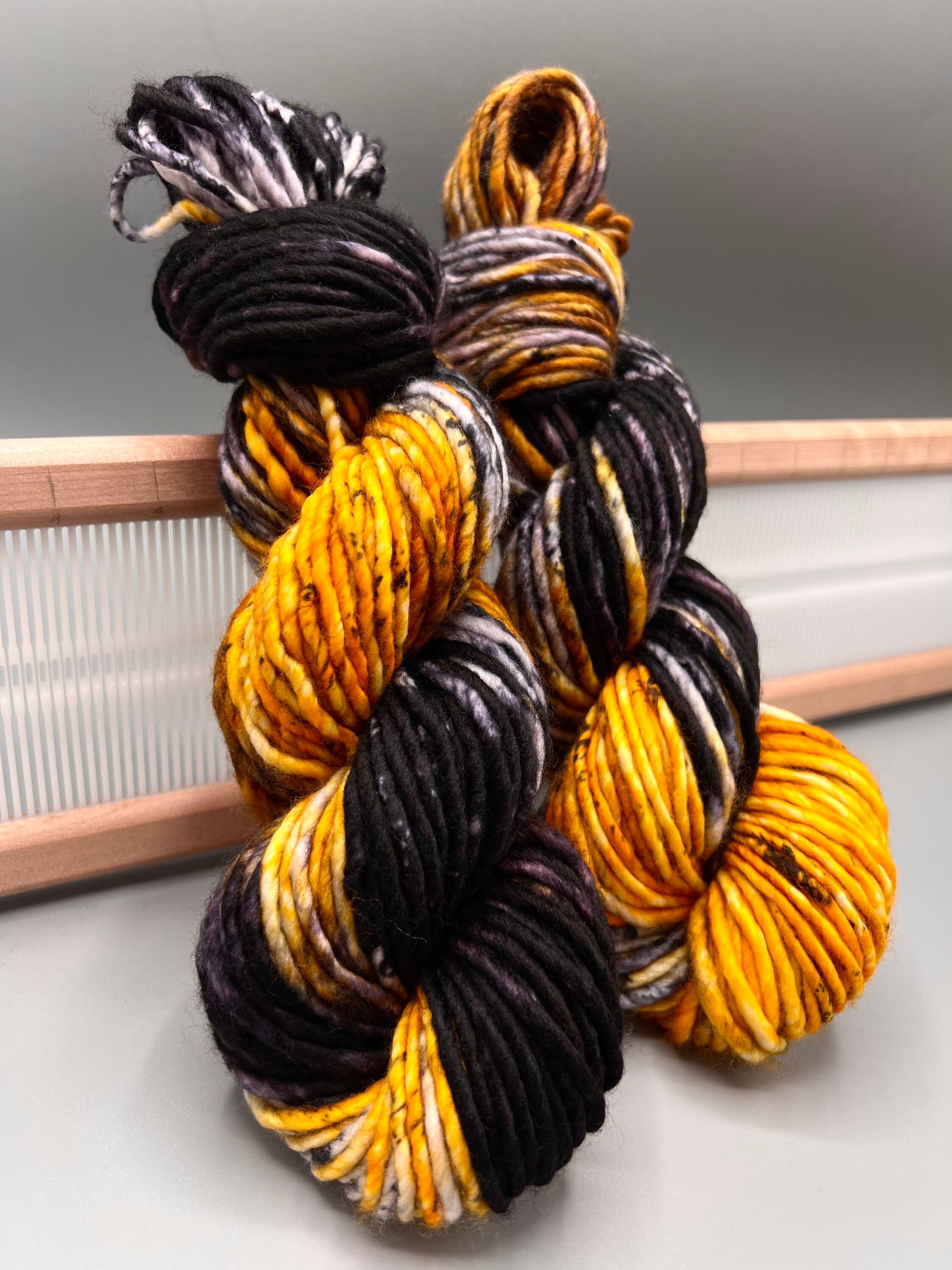 Campfire ~ hand dyed yarn - lace / sock / fingering / sport / dk / worsted / aran / bulky / super bulky - Yellow - gray - yarn - speckled