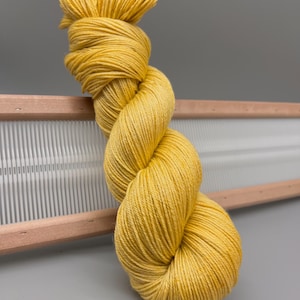 Gold - hand dyed yarn - Superwash Merino wool - silk blend - sock / fingering- gold yarn - silk - ready to ship - yellow - yarn