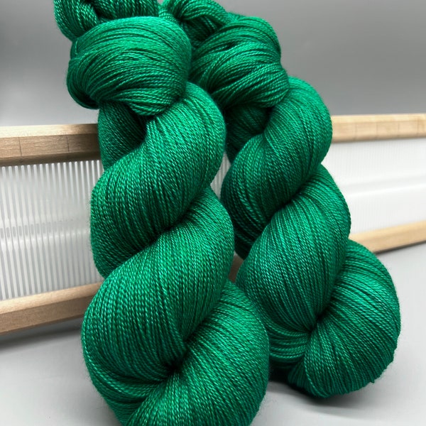 Jade - Ready to ship - lace yarn - silk - merino - hand dyed yarn - knit gift - lace weight - gift for knitter - yarn