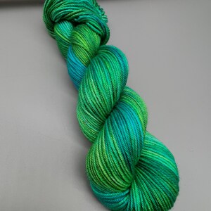 Kelp Forest ~ hand dyed yarn - blue and green yarn - dk - wool / silk blend - ready to ship - yarn