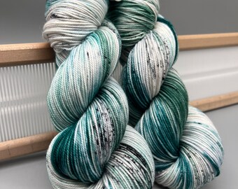 Seafoam - Ready to ship - sport weight - superwash merino wool - hand dyed yarn - knit gift - teal yarn - yarn - teal and white yarn