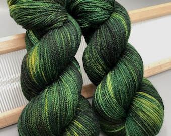 Evergreen - hand dyed yarn - lace / sock / fingering / sport / dk / worsted / aran / bulky yarn / super bulky - superwash - green yarn
