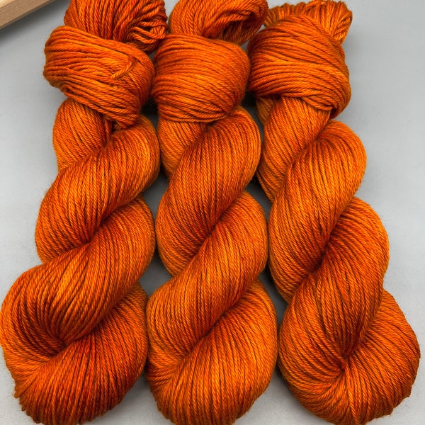 Pumpkin pie - Ready to ship - orange yarn - worsted - superwash merino wool - knit gift