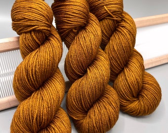 Toffee Hand Dyed Yarn: Brown Wool for Knitting