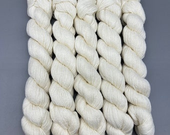 Creamy White Superwash Merino Wool Mini Skein: Sock Yarn