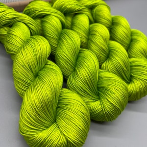 Key Lime - hand dyed yarn - green yarn - lace / sock / fingering / sport / dk / worsted / aran / bulky  - superwash merino wool - knit gift