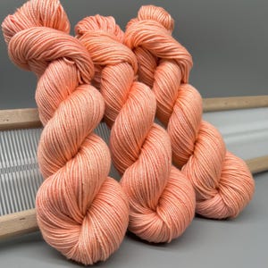 Cantaloupe ~ hand dyed yarn - silk blend - dk - ready to ship - mulberry silk - superwash merino wool - silk yarn - yarn