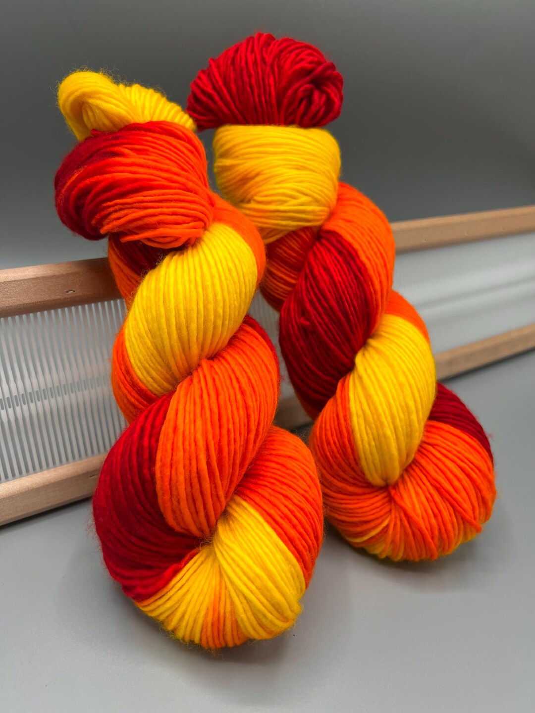 Hand-dyed Flaming Hot Rod Superwash Wool Yarn, Fire Gradient Skein - Etsy