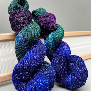 Nebula hand dyed yarn lace / sock / fingering / sport / dk / worsted / aran / bulky yarn / super bulky blue / purple yarn variegated image 10