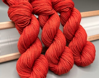 Paprika ~ Hand dyed yarn - lace / sock / fingering / sport / dk / worsted / aran / bulky yarn / super bulky - orange yarn - superwash