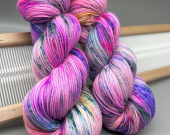 Hand Dyed Superwash Merino Wool Yarn - Monet Speckled Sock Weight