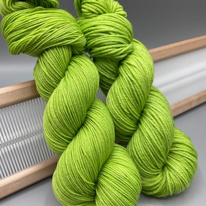 Peony Green - hand dyed yarn - green yarn - lace / sock / fingering / sport / dk / worsted / aran / bulky  - superwash merino wool