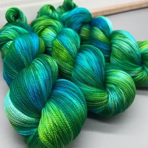 Kelp Forest - hand dyed yarn - green yarn - lace / sock / fingering / sport / dk / worsted / aran / bulky  - superwash merino wool