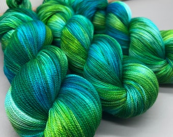 Kelp Forest - hand dyed yarn - green yarn - lace / sock / fingering / sport / dk / worsted / aran / bulky  - superwash merino wool