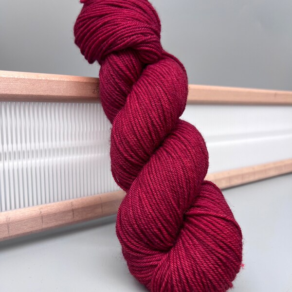 Ready to ship - dk - superwash merino wool - hand dyed yarn - knit gift - red yarn - yarn