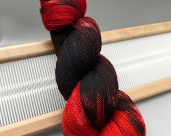 Blood Moon - Ready to ship- lace yarn - 2 ply- hand dyed yarn - knit gift - lace weight - gift for knitter - yarn