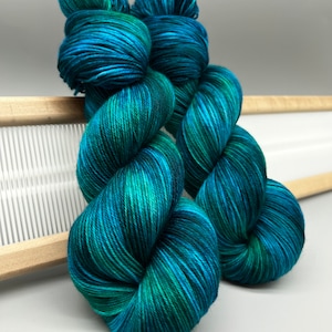 Coastal ~ hand dyed yarn - blue / green - lace / sock / fingering / sport / dk / worsted / aran / bulky / super bulky - yarn - knit gift