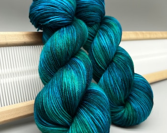 Coastal ~ hand dyed yarn - blue / green - lace / sock / fingering / sport / dk / worsted / aran / bulky / super bulky - yarn - knit gift