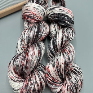 Vampyre~ hand dyed yarn - lace / sock / fingering / sport / dk / worsted / aran / bulky / super bulky - Halloween yarn - black and red yarn