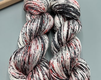 Vampyre~ hand dyed yarn - lace / sock / fingering / sport / dk / worsted / aran / bulky / super bulky - Halloween yarn - black and red yarn